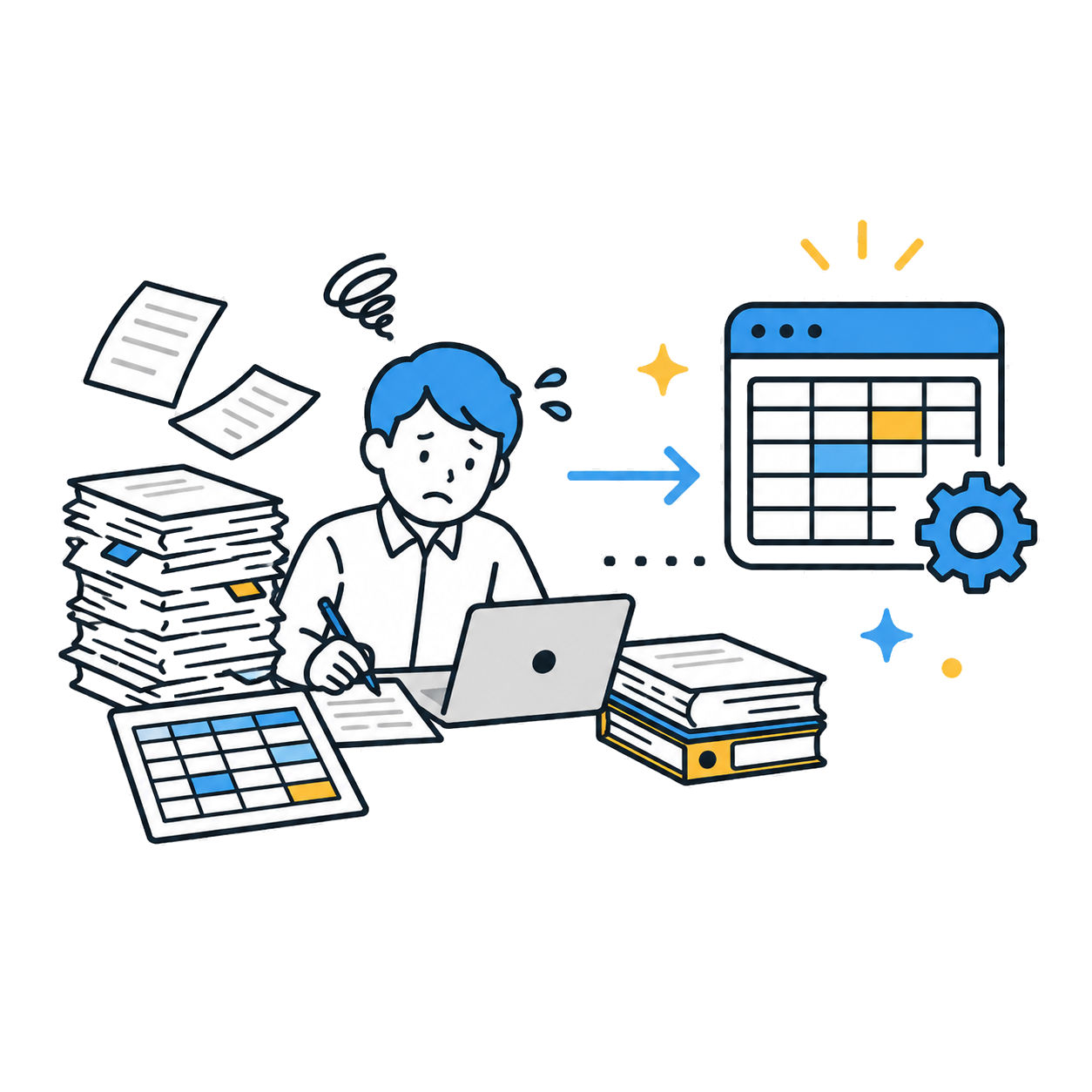 手作業やExcel業務が多く効率化できていない
